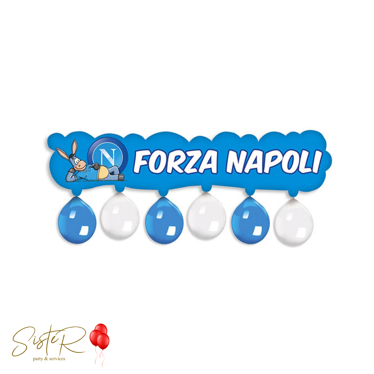 Striscione kit con pallone Forza Napoli