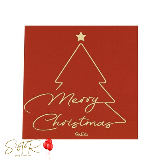 TOVAGLIOLI MERRY CHRISTMAS IN RED 3 VELI 33 X 33 16 PZ