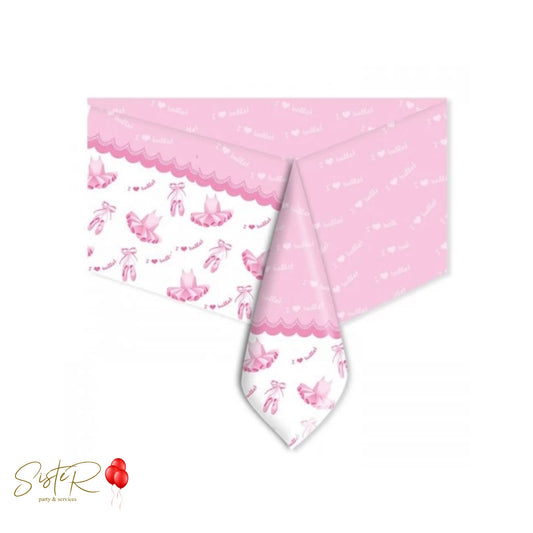 Tovaglia Plastica Tema Ballerina Rosa “I Love Ballet” – Tovaglia Festa Compleanno Bambina