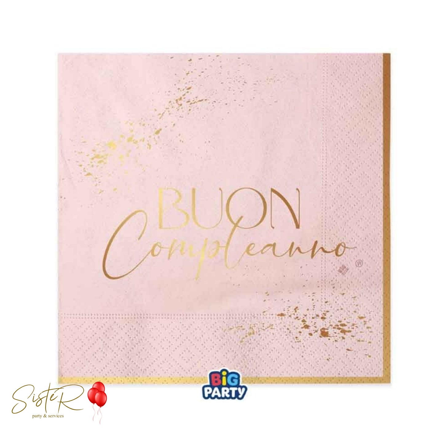 Tovaglioli di Carta "Buon Compleanno Blush Rose"