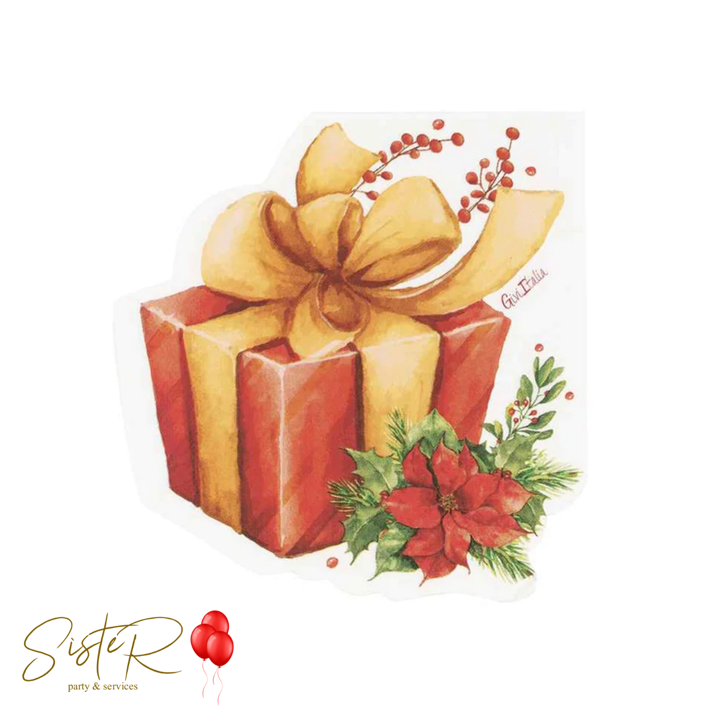 Tovaglioli sagomati christmas gift cm33x33 16 pezzi