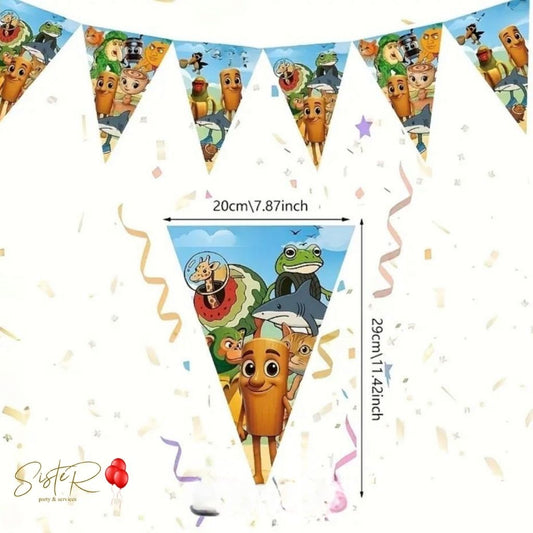 Bandierine Festa Brainrot - Decorazioni Meme Gen Alpha