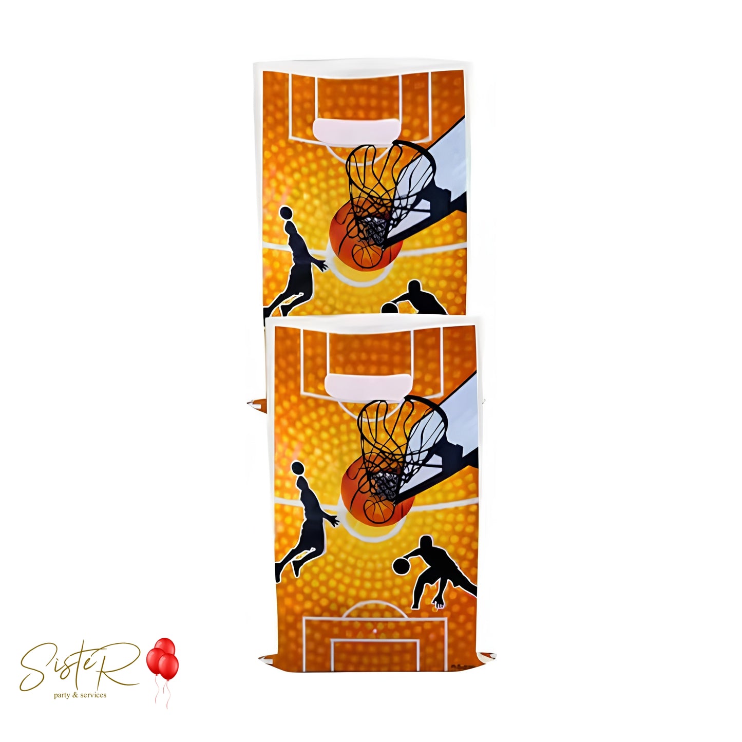 Gift Bag Tema Basket – Confezione da 10 pezzi