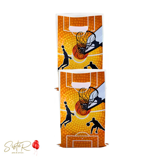 Gift Bag Tema Basket – Confezione da 10 pezzi