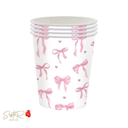 Bicchieri Fiocchetti Rosa – 10 Pezzi | Party Coquette