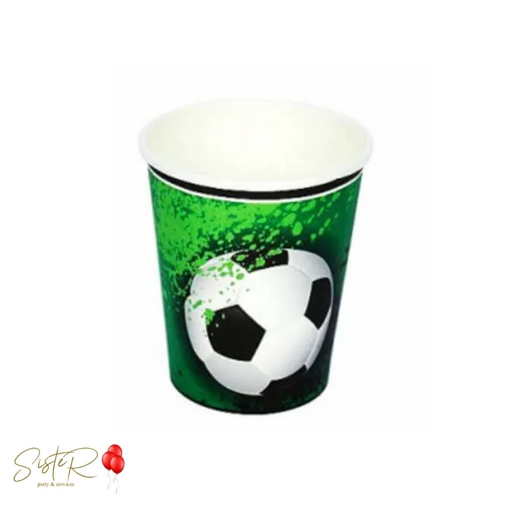 Bicchieri Happy Birthday Calcio 250 ml – 6 Pezzi in Carta