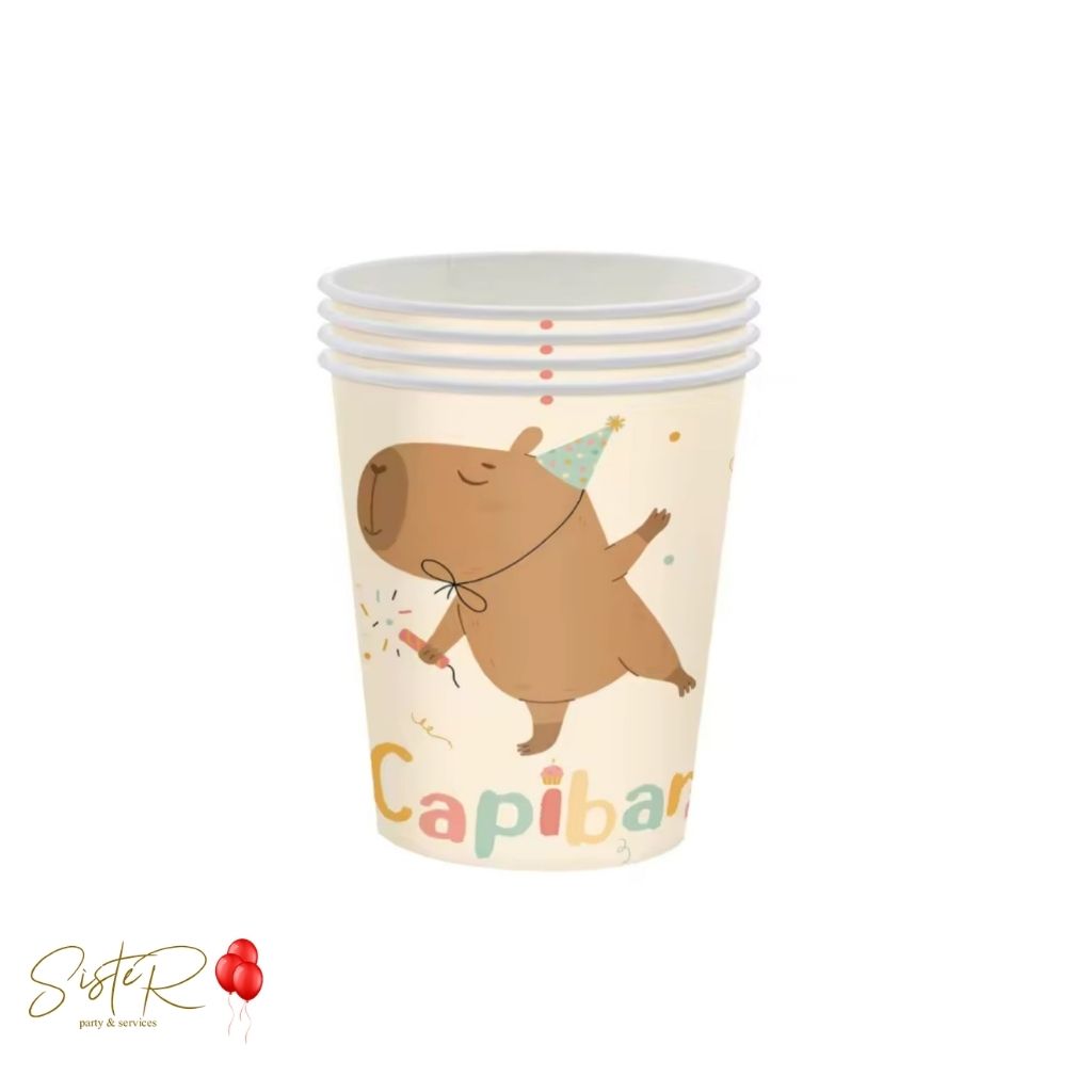 Bicchieri Tema Capibara – 220 ml – Confezione da 10 pezzi