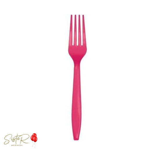 Forchette Fucsia Riutilizzabili (24 pz)