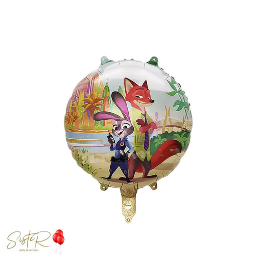 Palloncino Foil Rotondo Zootopia - 45 cm