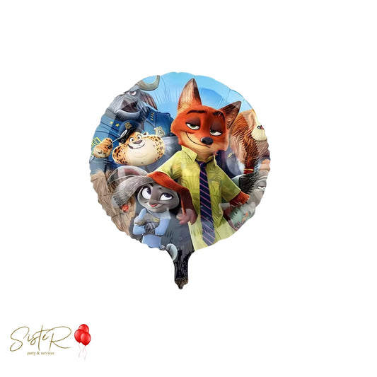Palloncino Foil Rotondo Zootopia - 45 cm