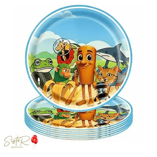 Piattini in Carta Tema Brainrot - Meme & Gen Alpha -10pz