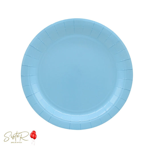 Piatti in Carta Monocolore Azzurro - 24 cm, 20 pz
