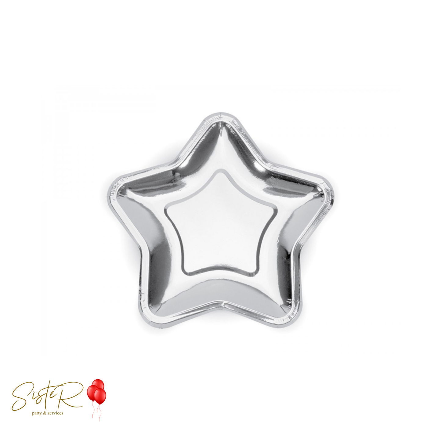 Piatto a Stella Argento 23 cm