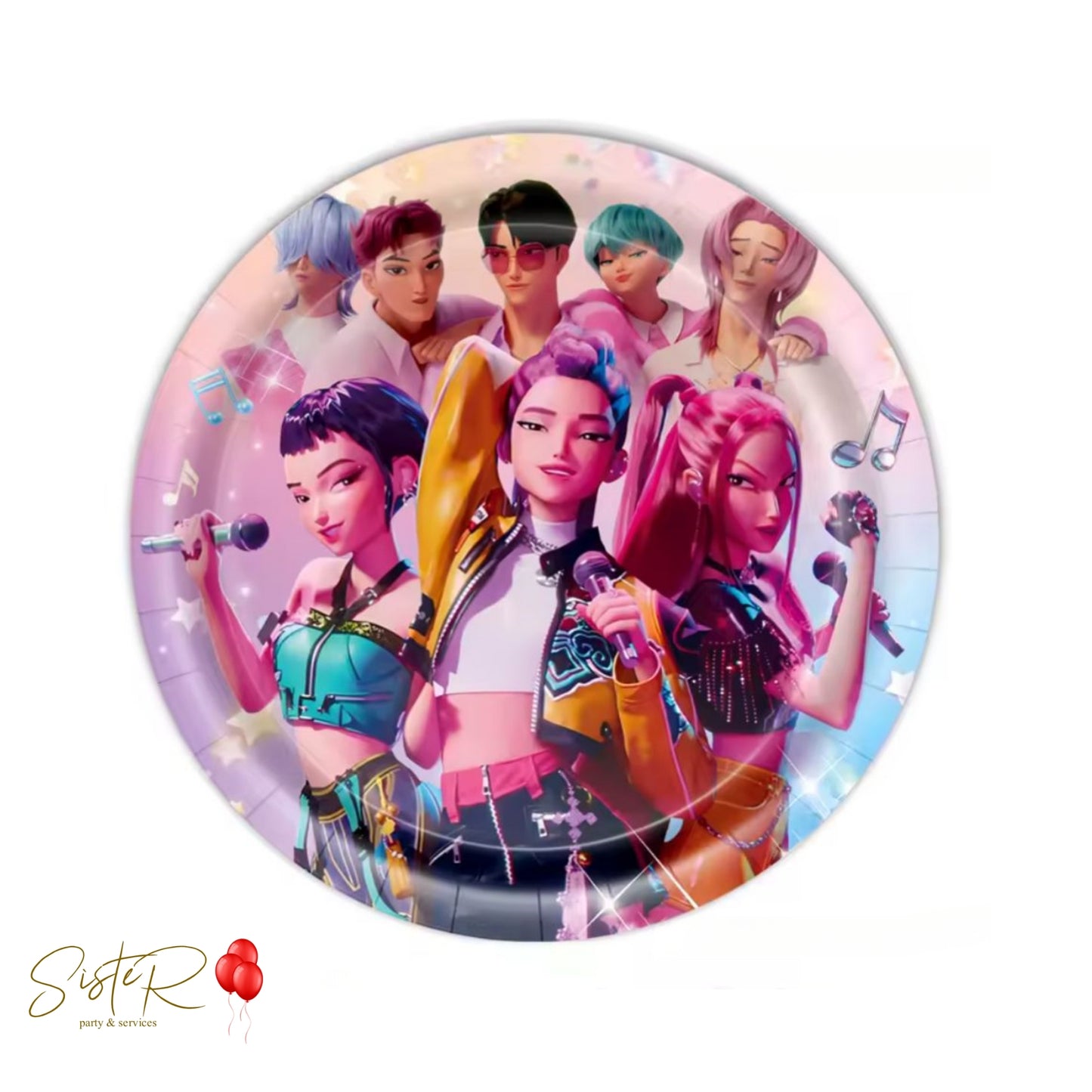 Piatti di Carta K-Pop Demon Hunters - 23cm, 10pz