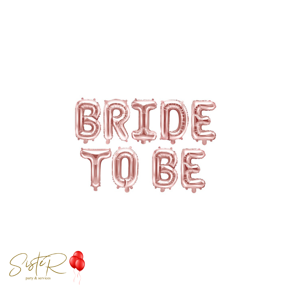 Scritta Bride To Be in Mylar rose gold