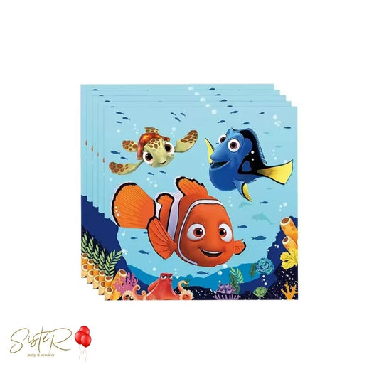 Tovaglioli Tema Nemo e Amici 33x33 cm – 20 Pezzi