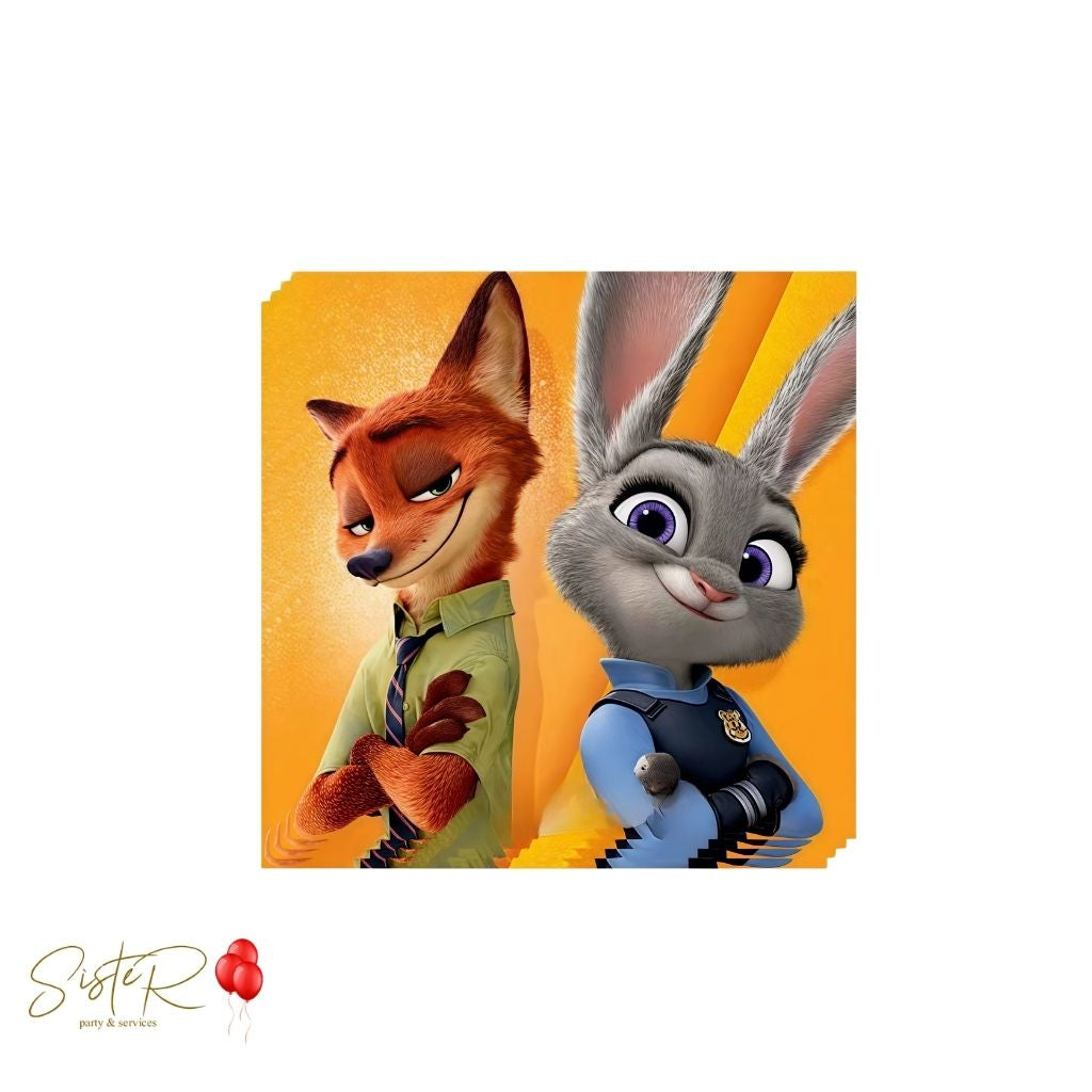 Tovaglioli Zootropolis - 33x33 cm, 20 pz