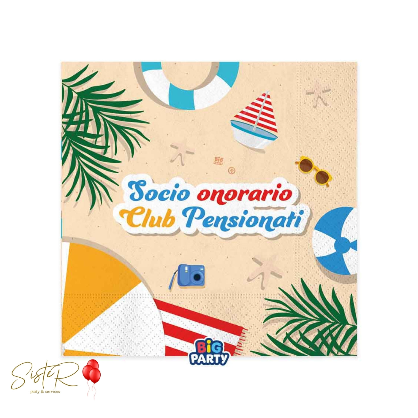 Tovaglioli “Socio Onorario Club Pensionati” – 16 pezzi 33×33 cm